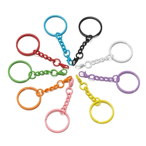 Bunte Schlüsselanhänger aus Metall in 9 Farben mit Karabinerverschluss und Flachringen