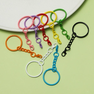 Bunte Schlüsselanhänger aus Metall mit Karabinerverschluss und lackierten Ringen