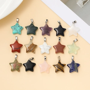 Naturstein Stern Anhänger DIY Schmuckherstellung Zubehör Heilung Kristall Stern Charm Für Halskette Armband Komponente