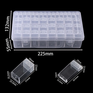 Detailed dimensions of transparent multi-grid PP plastic storage box and compartments
