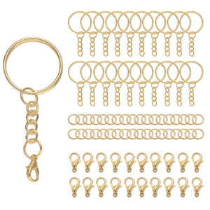 Metal Keychain Ring With Lobster Clasp And Open Jump Rings DIY Jewelry Making Findings Kit For Handbags Bag Accessories