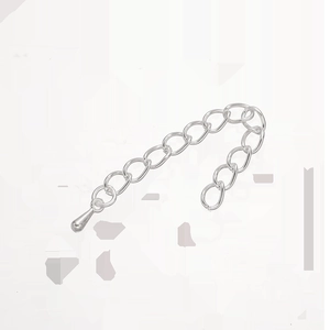 Cadena de extensión de joyería de plata con cierre de langosta y colgante de gota