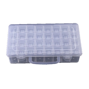 36-grid transparent PP plastic organizer box with numbered lids and carrying handle