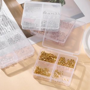 Kit para hacer joyas DIY con cierres de langosta y anillas en caja organizadora