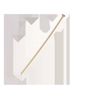 Detalle de alfiler de cabeza plana bañado en oro 18K para creación de joyas y cuentas
