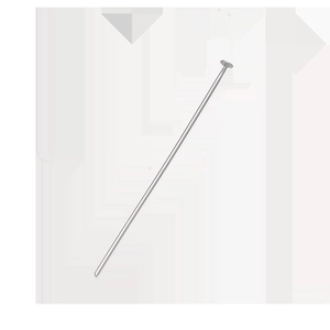 Alfileres de cabeza plana plateados para joyería DIY, estructura metálica en blanco