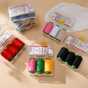 Portable Household Hand Sewing Tool Kit Needles Multi Colors Thread Needle Threader Plastic Storage Case Travel Repair Accessories