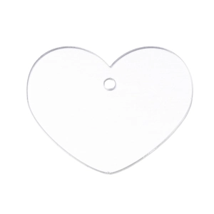 Base in acrilico trasparente a forma di cuore con foro per portachiavi fai-da-te