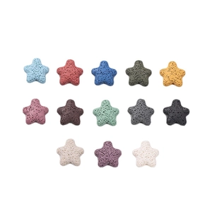 Sternförmige Lavasteinperlen in 13 Farben für ätherische Öle Diffusor Schmuck DIY