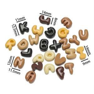 3D colorful resin letter beads in earth tones for DIY phone cases and hair accessories
