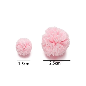 Pompons en maille rose pour bricolage disponibles en tailles 1,5 cm et 2,5 cm