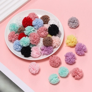 Détails de pompons en maille élastique multicolore de 1,5 cm pour bijoux DIY