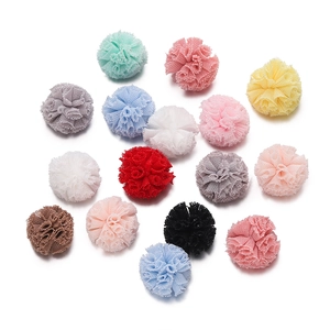 Pompons en tulle maille colorés aux tons pastels pour décoration de vêtements et artisanat