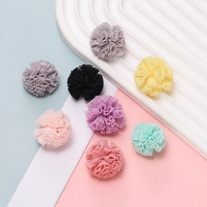Pompons en résille colorés 1,5/2,5cm pour accessoires de vêtements DIY et bijoux de cheveux