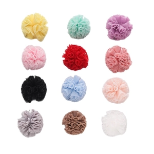 Lot de 12 balles en maille colorées de 1,5-2,5 cm pour accessoires cheveux DIY et dentelle