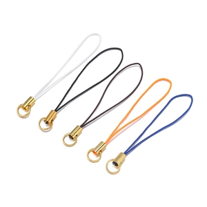Colorful nylon lanyard cords with gold metal clasps for DIY jewelry and phone charms