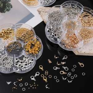 Σετ κοσμημάτων DIY με κρίκους και κούμπωμα καβουράκι σε θήκες σε σχήμα λουλουδιού