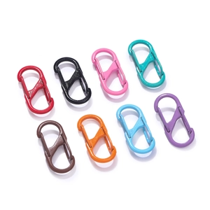 Set di 8 moschettoni colorati a forma di S in lega di zinco per portachiavi fai-da-te