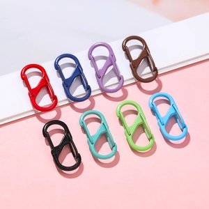 Set di 8 moschettoni a S colorati in lega di zinco per portachiavi fai da te e accessori