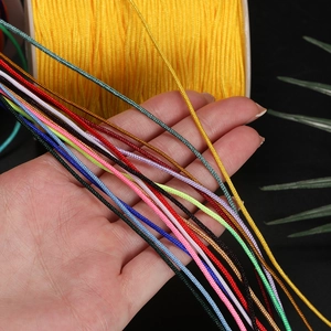 Detail shot of multi-colored 1.5mm nylon cord for DIY jewelry and beaded handicrafts