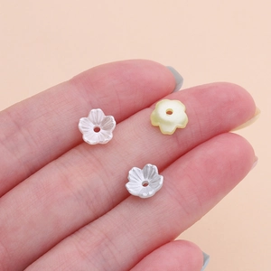 Perlas de imitación ABS en forma de flor de 8 mm para horquillas y joyería artesanal