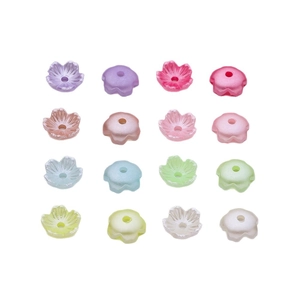 Cuentas coloridas de 8mm en forma de flor ABS perlado para creación de joyas DIY