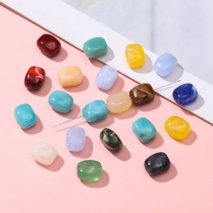 Colorful acrylic rectangle beads with marble texture for DIY jewelry making and crafts