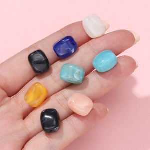 Colorful marble textured acrylic barrel beads for DIY handmade bracelets and jewelry