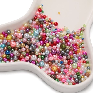 Mixed size macaron color ABS pearls without holes for DIY jewelry and crafts