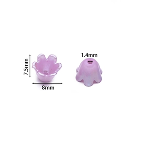 7,5x8 mm lila ABS Perlen Maiglöckchen Perlen für DIY Schmuckherstellung und Handwerk