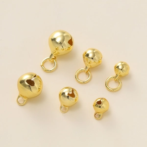 Gepolijste gouden vintage ijzeren bellen in 6 maten voor sieraden en huisdieren