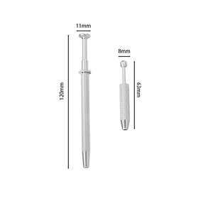 Comparaison d'outils de ramassage en aluminium 120mm et 63mm avec poignées moletées