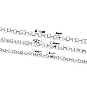 Dettaglio di tre dimensioni di catene a maglie in acciaio inossidabile da 3mm a 4mm