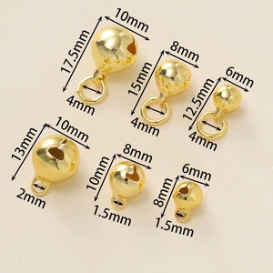 Gepolijste gouden ijzeren belletjes in diverse maten voor DIY sieraden en halsbanden