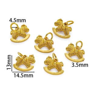 Technische Maße von 6 goldene Schaukelpferd Anhänger mit Details zu Höhe und Breite