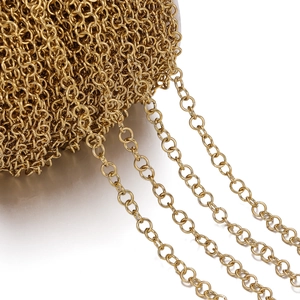 Dettaglio della catena O in acciaio inossidabile placcato oro 18K per gioielli DIY