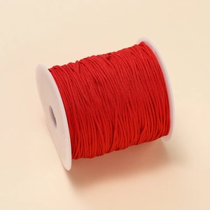 Rouleau de cordon tressé en nylon rouge vif 1,5mm pour bijoux DIY sur bobine blanche