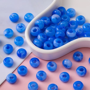 Blauwe gemarmerde acryl kralen met groot gat voor het maken van DIY armbanden sieraden