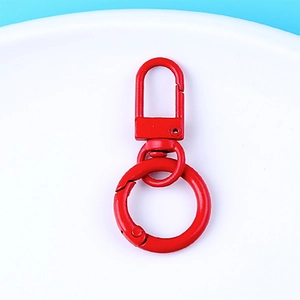 Zinc Alloy Colorful Baking Paint Lobster Clasp With Round Spring Ring For DIY Keychain Making Bag Pendant Jewelry Hardware Accessory