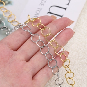 Catene a maglie rotonde in acciaio inossidabile oro e argento per gioielli fai-da-te