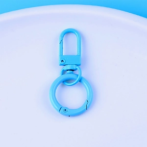 Sky blue painted alloy lobster clasp with spring ring for DIY cute keychain accessories