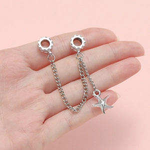 Catena di sicurezza argento con ciondolo a stella marina per braccialetti fai-da-te