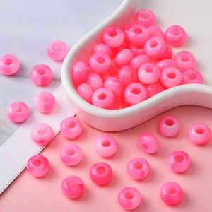 Roze gemarmerde acryl geleekralen met grote gaten voor DIY sieraden maken materiaal