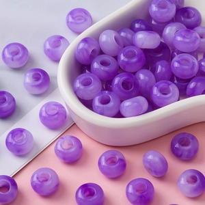 Paarse acryl kralen met marmereffect en groot gat voor DIY sieraden maken en hobby