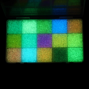 Luminous glass seed beads 3mm kit in 15-grid storage box for DIY jewelry making