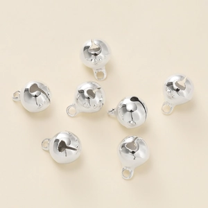 Gepolijste zilveren metalen belletjes voor DIY sieraden en huisdieraccessoires, 7 stuks