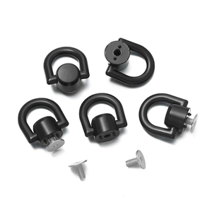 Λεπτομερής όψη των μαύρων ματ 18mm D-ring βιδωτών στηριγμάτων για αξεσουάρ τσάντας DIY
