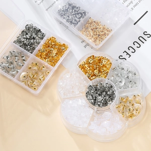 Juego de Cierres para Pendientes DIY de Silicona y Aleación Mariposa Bala Con Caja de Almacenamiento para Joyería