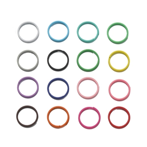 Lot de 16 anneaux de jonction colorés en métal peint 8mm 10mm pour création bijoux