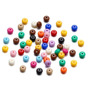 8mm colorful acrylic wheel beads for DIY jewelry making displayed on white background